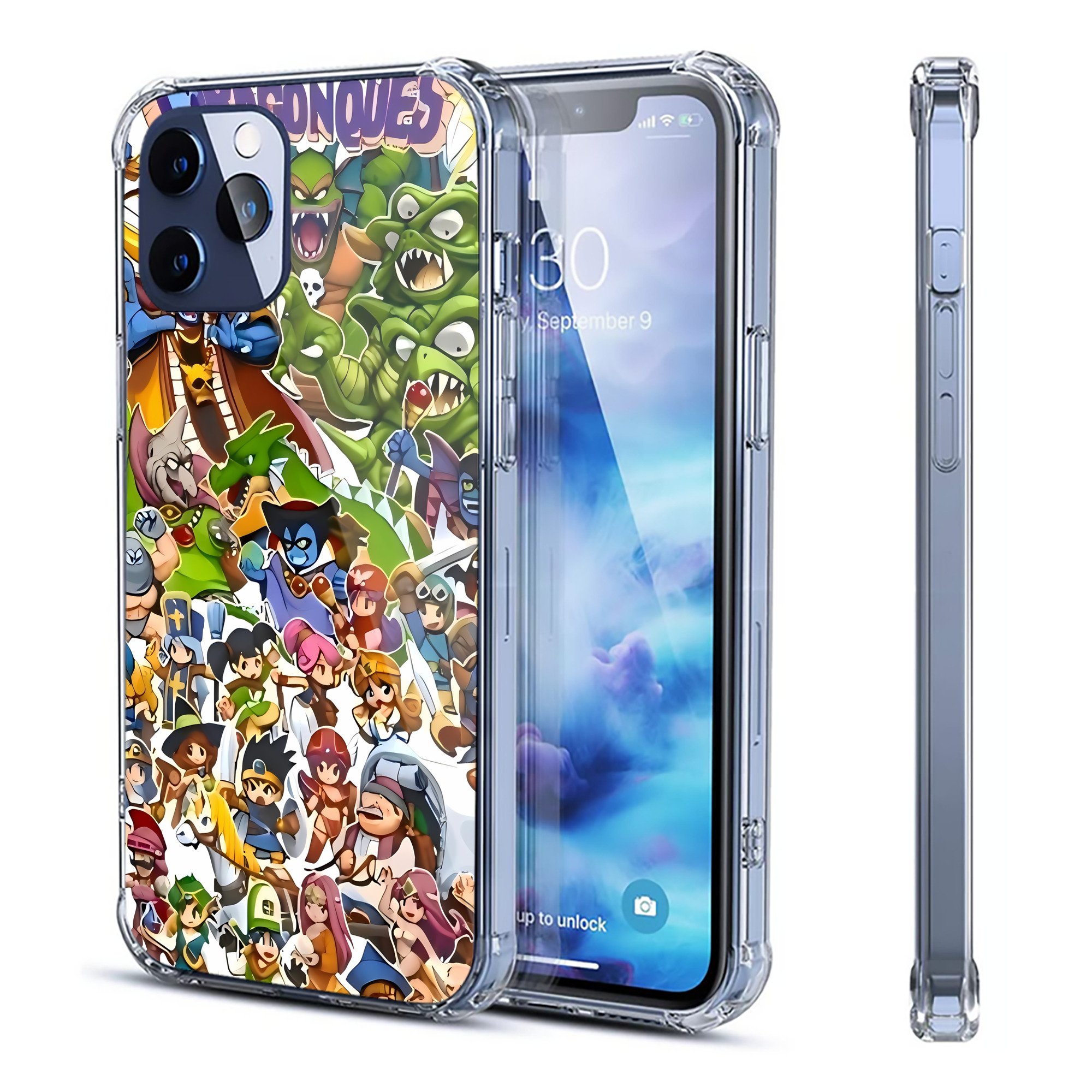 （画像用） ドラゴンクエスト Doragon Kuesuto Dragon Quest 【iPhone 12シリーズ対応】透明スマホケース（クリアソフトケース）
